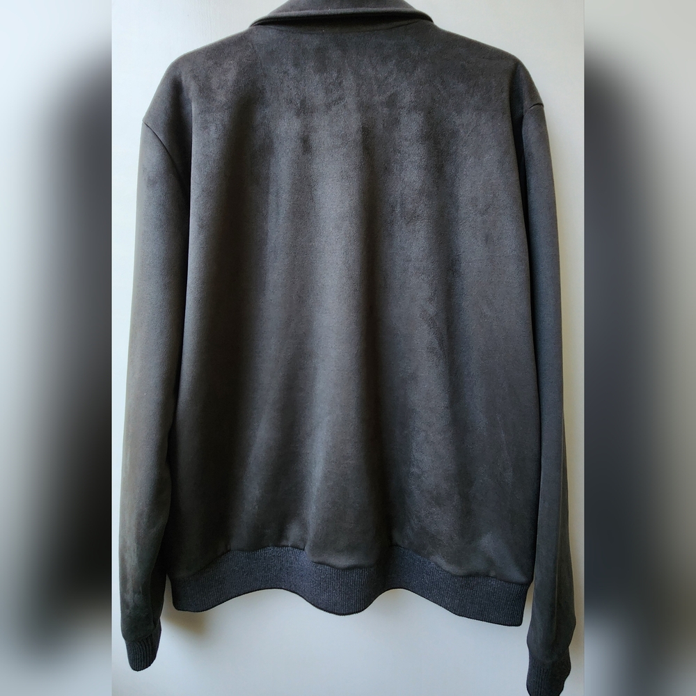 Robert Barakett Men's Charcoal Faux Suede Pilot Jacket XL NWOT Bomber - Picture 12 of 15